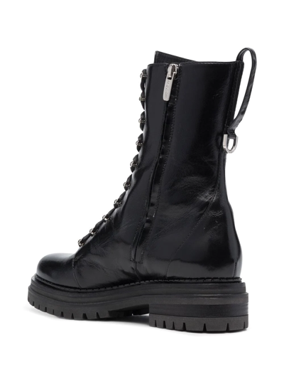 Shop Sergio Rossi Joan Ankle Lace-up Boots In Black