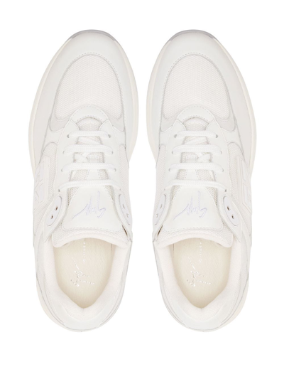 Shop Giuseppe Zanotti Gz Runner Tonal Sneakers In White