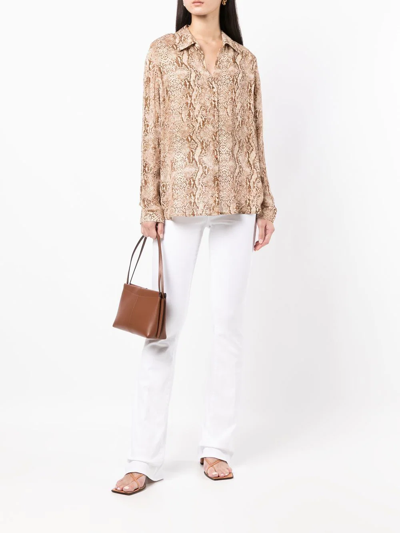 L Agence Marty Ultra High Rise Flare Jeans In White