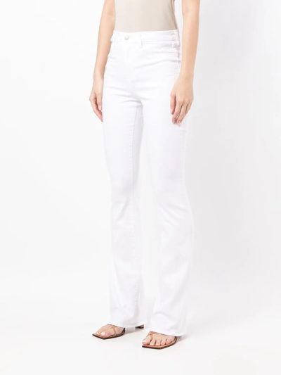 Shop L Agence High-waisted Flared Jeans In White