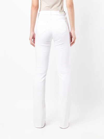 L Agence Marty Ultra High Rise Flare Jeans In White