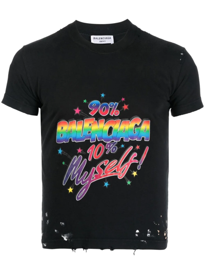 Shop Balenciaga Small-fit Logo-print T-shirt In Schwarz