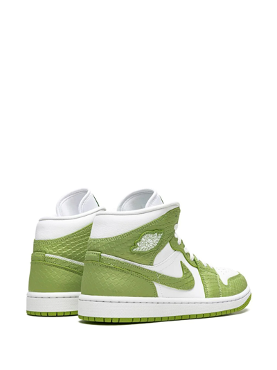 Shop Jordan Air  1 Mid Se "green Python" Sneakers