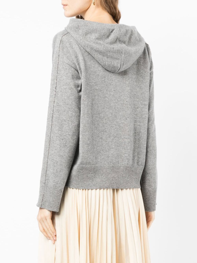 N•peal Drawstring Hooded Jumper In Grey