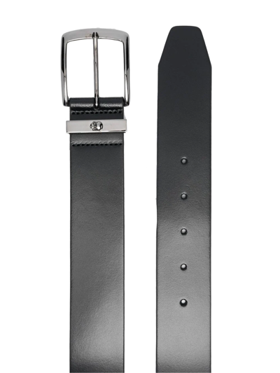 Shop Philipp Plein Buckle-fastening Leather Belt In Schwarz