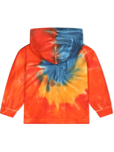 Shop Dolce & Gabbana Logo-print Tie-dye Hoodie In Orange