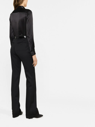 Shop Saint Laurent Buttoned Silk Shirt In Schwarz