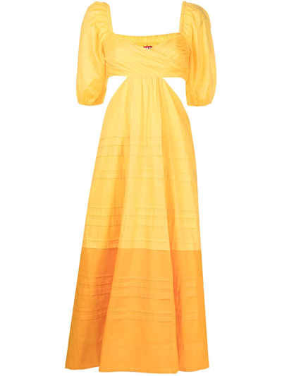 Shop Staud Carina Midi Dress In Gelb