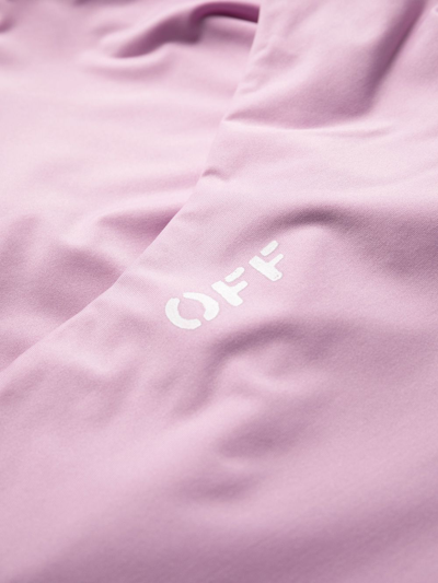 Shop Off-white Logo-print One-piece Swimsuit In Violett