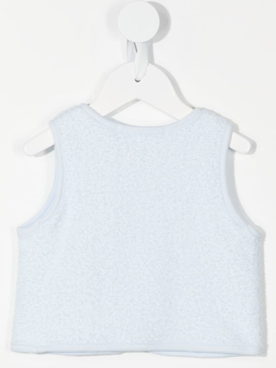 Familiar Embroidered Teddy-bear Detail Vest In Blue