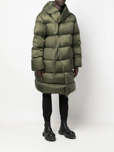 Shop Rick Owens Feather-down Padded Coat In Green