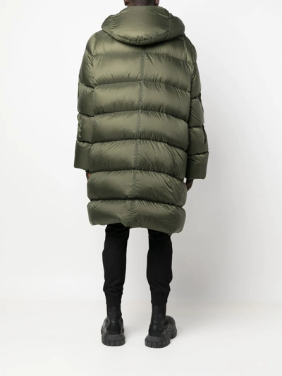 Shop Rick Owens Feather-down Padded Coat In Green