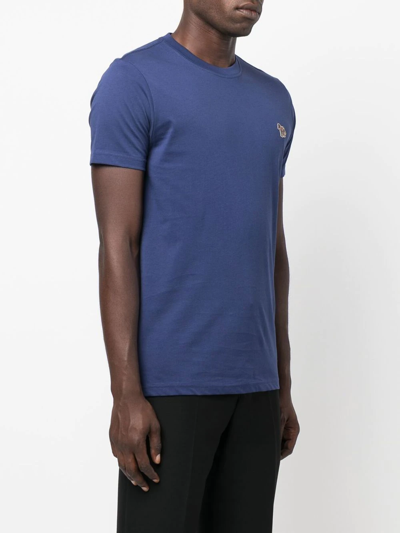 Shop Ps By Paul Smith Organic-cotton Logo-patch T-shirt In Blau