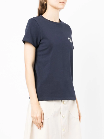 Shop Apc Denise Logo-print T-shirt In Blue