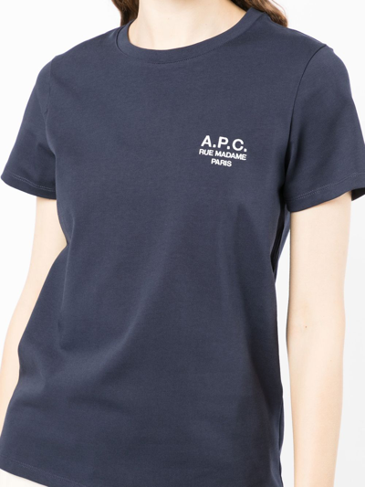 Shop Apc Denise Logo-print T-shirt In Blue