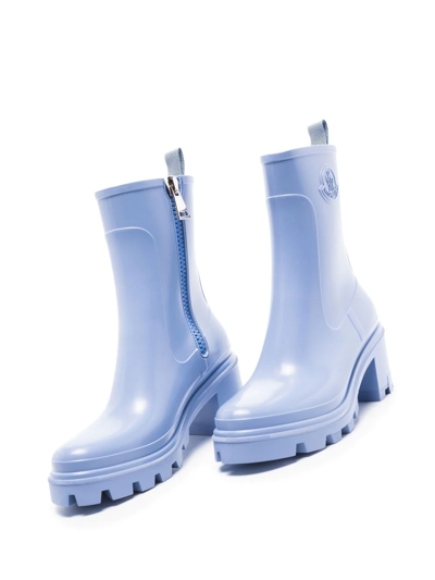 Shop Moncler Loftgrip 75mm Chunky Rain Boots In Blue