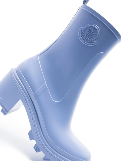 Shop Moncler Loftgrip 75mm Chunky Rain Boots In Blue