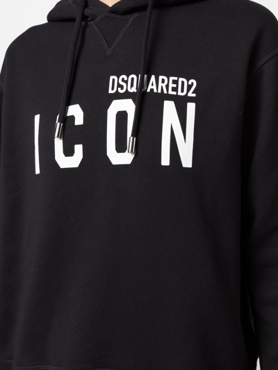 Shop Dsquared2 Logo-print Hoodie In Schwarz