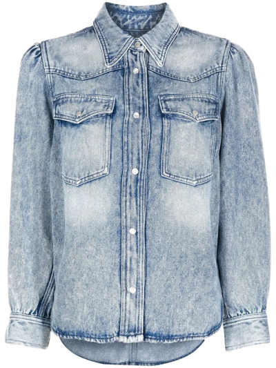 Shop Isabel Marant Étoile Cotton-lyocell Denim Jacket In Blue