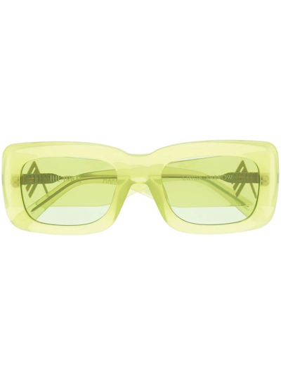 Shop Attico Square-frame Tinted Sunglasses In Gelb