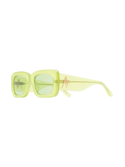 Shop Attico Square-frame Tinted Sunglasses In Gelb