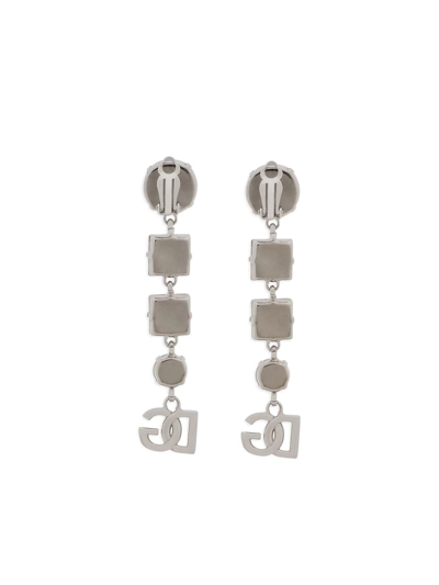 Shop Dolce & Gabbana Logo Pendant Earrings In Silber