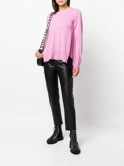 Stella Mccartney Waterfall-hem Fine-knit Jumper In Rosa