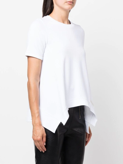Stella Mccartney Waterfall-hem T-shirt In Weiss
