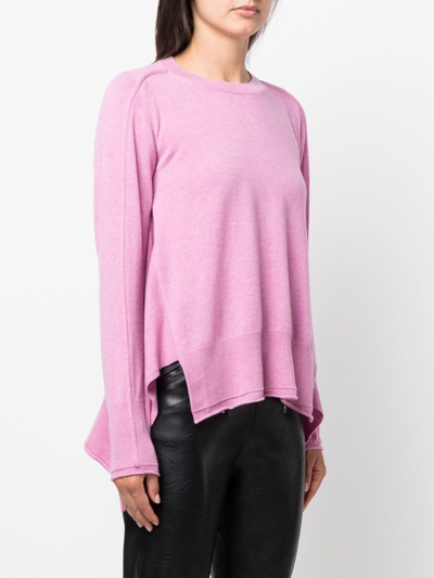 Stella Mccartney Waterfall-hem Fine-knit Jumper In Rosa