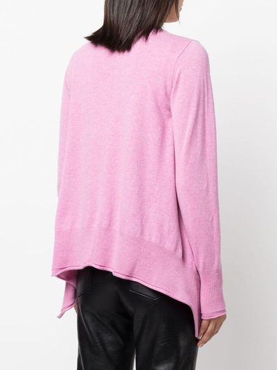 Stella Mccartney Waterfall-hem Fine-knit Jumper In Rosa
