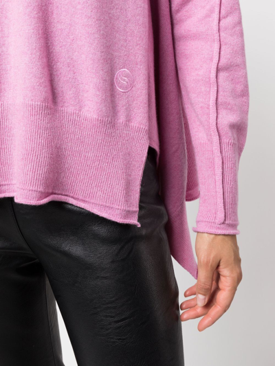 Stella Mccartney Waterfall-hem Fine-knit Jumper In Rosa