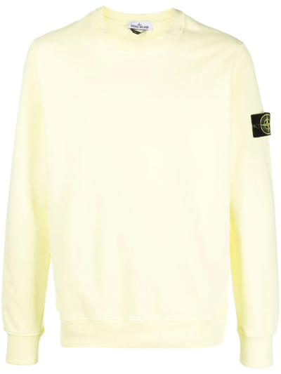 Shop Stone Island Compass-patch Sweatshirt In Gelb