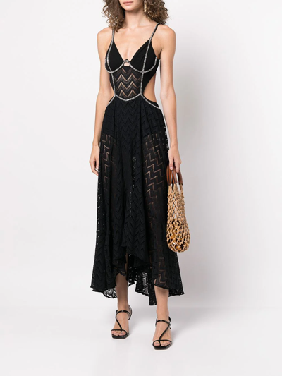 Shop Patbo X Alessandra Ambrosio Crystal-embellished Dress In Schwarz