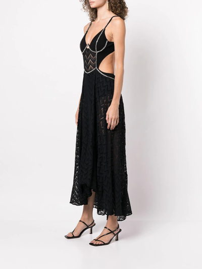 Shop Patbo X Alessandra Ambrosio Crystal-embellished Dress In Schwarz