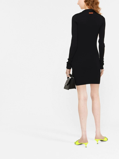 Heron Preston Стиль-logo Long-sleeved T-shirt Dress In Schwarz