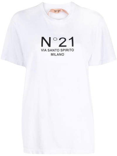 Shop N°21 Logo-print Short-sleeve T-shirt In Weiss