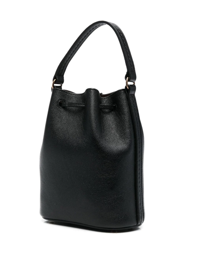 Shop Tod's Logo-charm Leather Bucket Bag In Schwarz