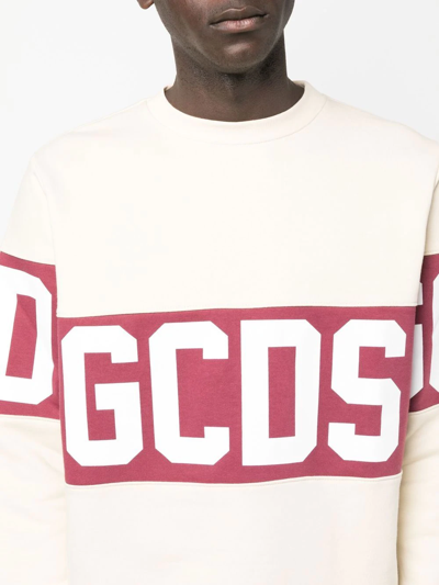 Shop Gcds Logo-print Sweatshirt In Nude