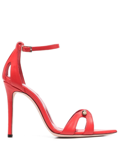Shop Hardot 100mm Bar-detail Sandals In Red