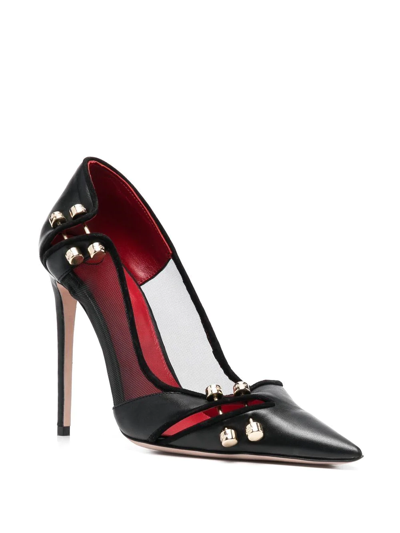 Shop Hardot 110mm Bar-detail Pumps In Black