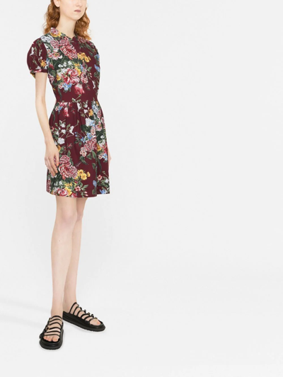 Shop See By Chloé Floral-print Cotton Dress In Rot