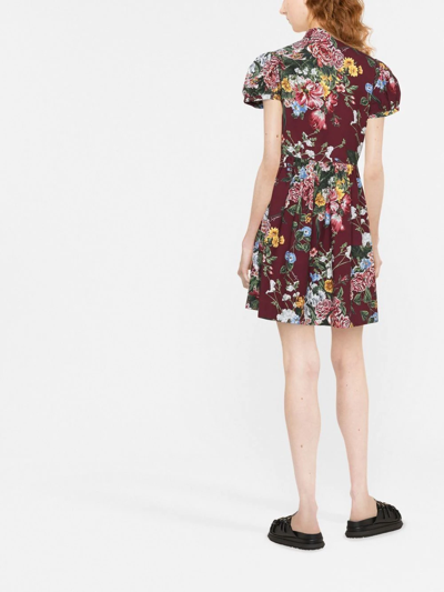 Shop See By Chloé Floral-print Cotton Dress In Rot