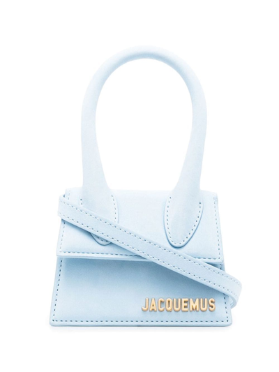 Shop Jacquemus Le Chiquito Leather Tote Bag In Blue