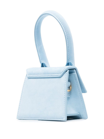 Shop Jacquemus Le Chiquito Leather Tote Bag In Blue