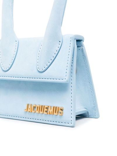 Shop Jacquemus Le Chiquito Leather Tote Bag In Blue