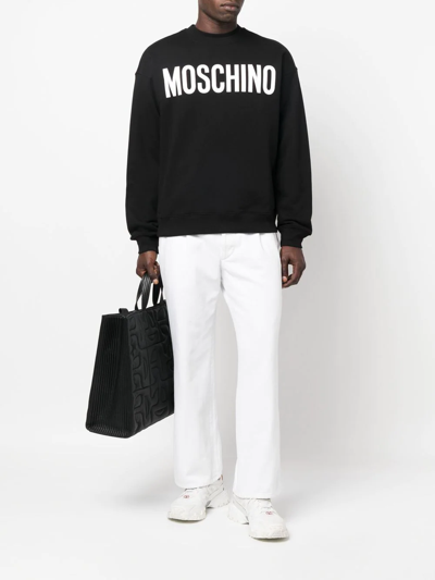 Shop Moschino Logo-print Sweatshirt In Schwarz