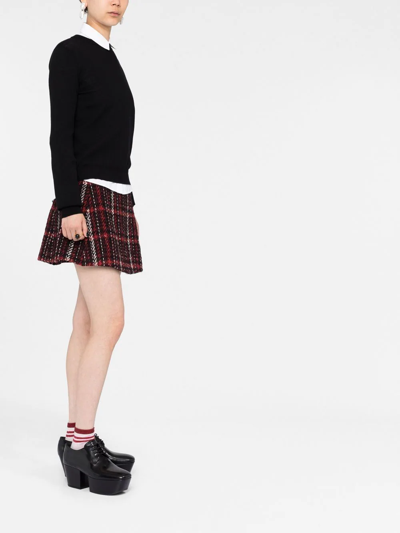 Marni Speckled Wool Blend Tweed Mini Skirt In Rot