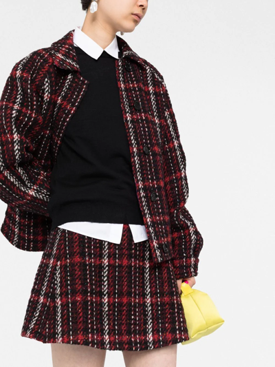 Marni Speckled Wool Blend Tweed Mini Skirt In Rot