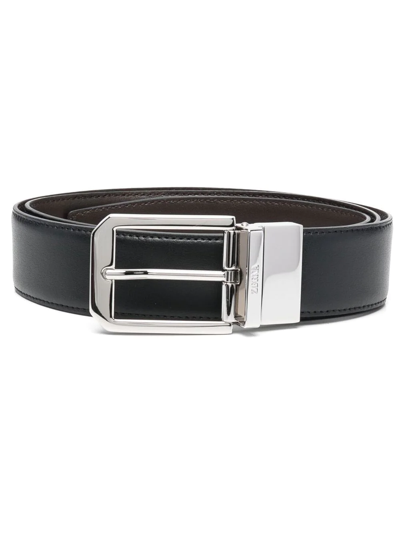 Shop Z Zegna Buckle-fastening Leather Belt In Schwarz
