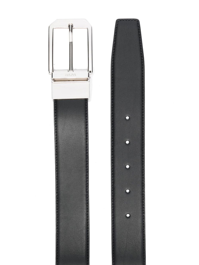 Shop Z Zegna Buckle-fastening Leather Belt In Schwarz